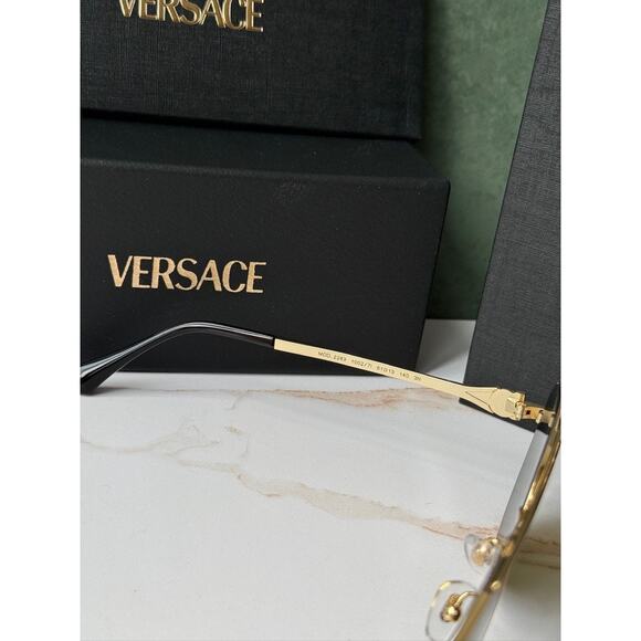 NEW Versace VE2283 Aviator Sunglasses in Mirror Gold